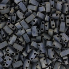 Miyuki half tila 5x2.4mm beads - Matted metallic silver grey HTL-2002